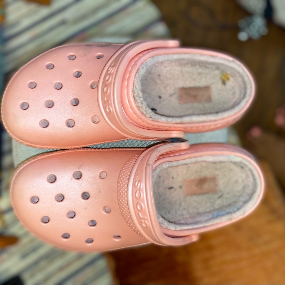 Salmon Pink Croc Slippers
